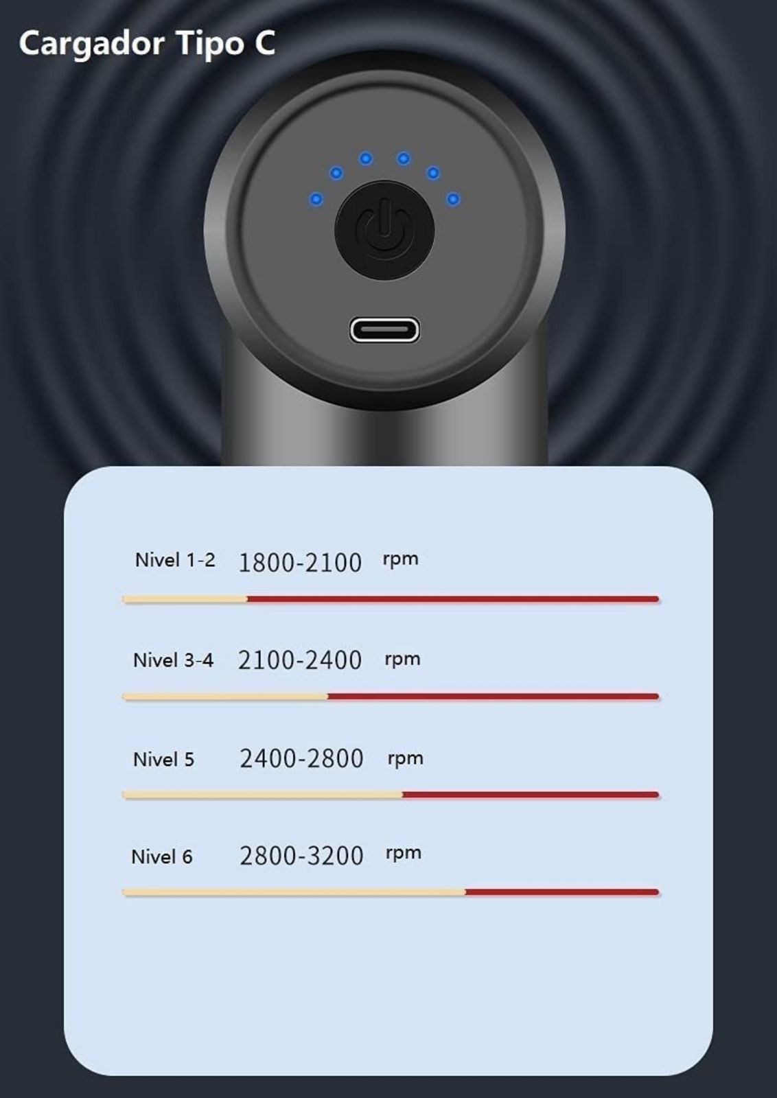 Pistola masajeadora portátil